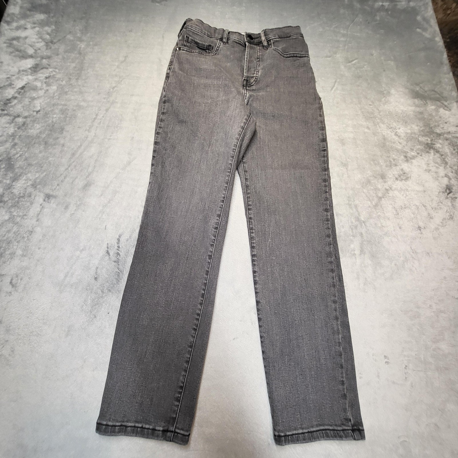 Everlane Jeans Womens 27 Black High Rise Slim Ankle Straight Stretch Denim